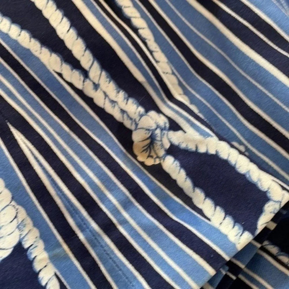 Tommy Hilfiger Blue Beige Women's Nautical Chain Rope Print Blazer Size 10 - Picture 15 of 15